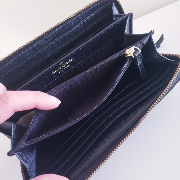 Kate Spade Wilson Road Neda Black Nylon Zip Around Wallet - Picture 3 of 10